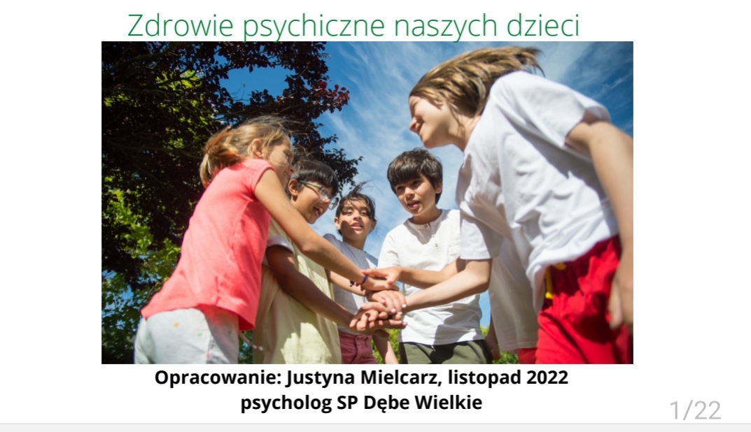 Zdrowie psychiczne naszych dzieci